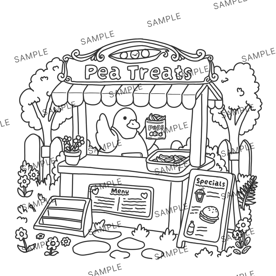 Good Duck Colouring Book, 40+ Hand-Drawn Scenes