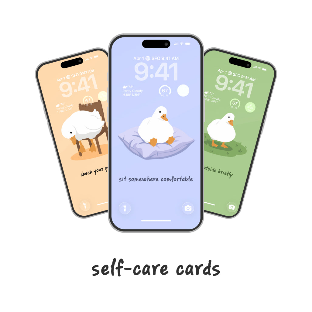 self-care cards wallpaper pack