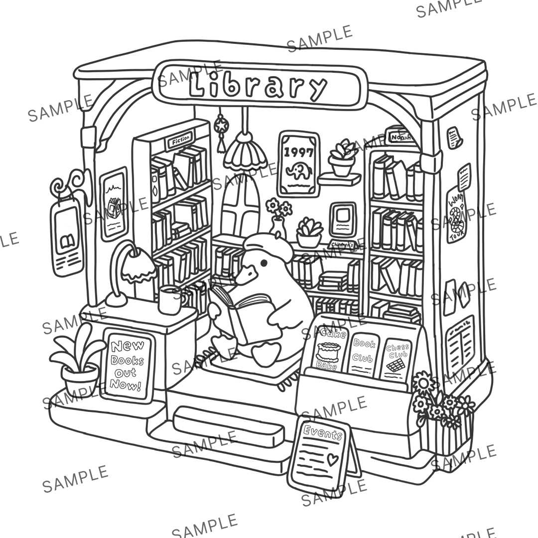 Good Duck Colouring Book, 40+ Hand-Drawn Scenes