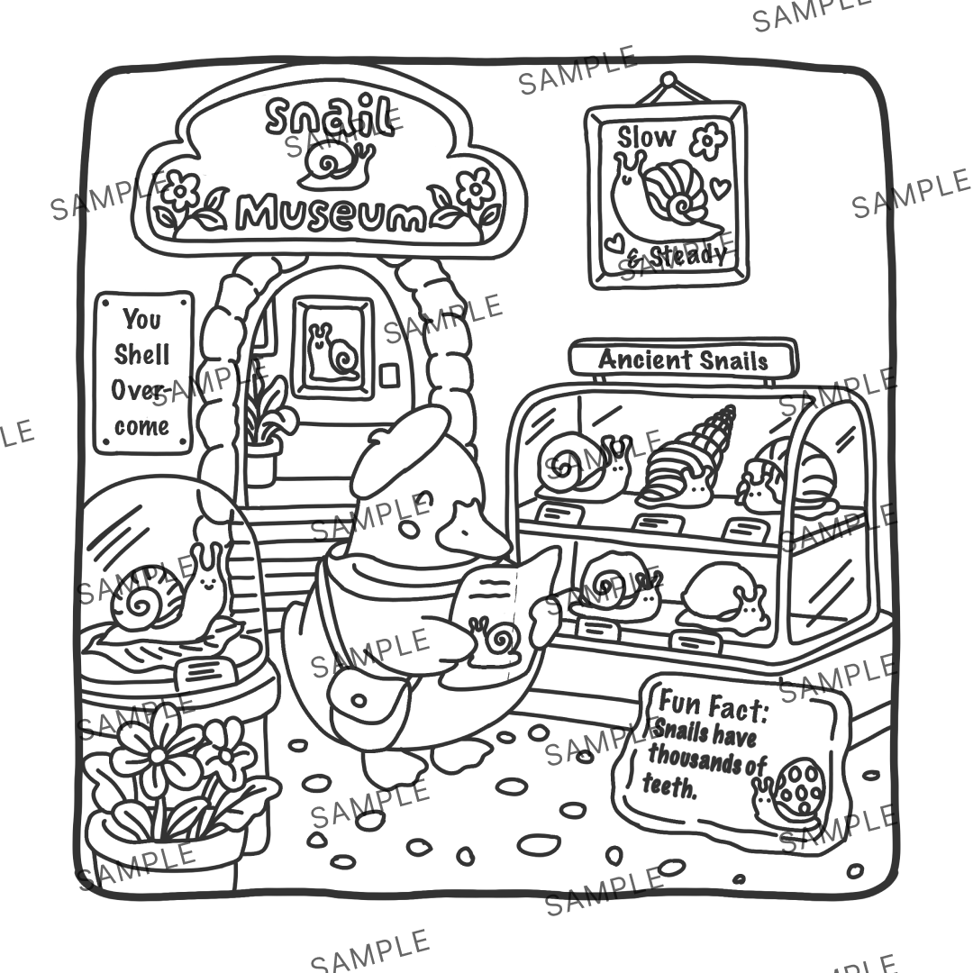 Good Duck Colouring Book, 40+ Hand-Drawn Scenes