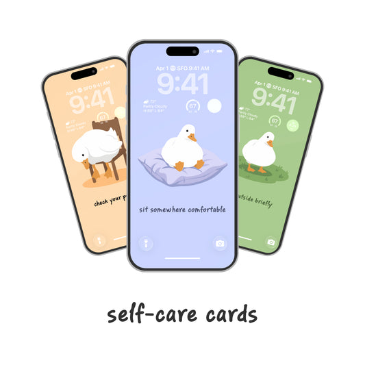 self-care cards wallpaper pack